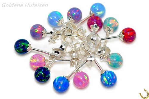 Opal kugel ohrstecker 925 - mm,