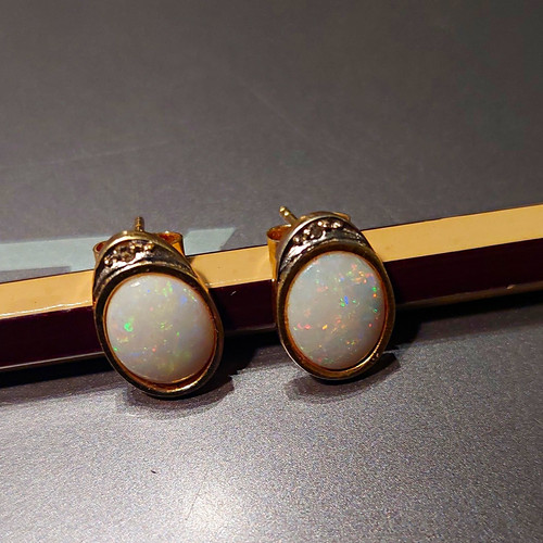 14k gelbgold ohrstecker ovaler - gelbgold,