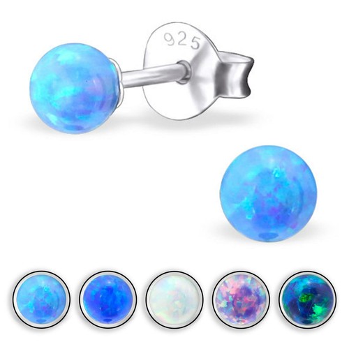 Opal kugel ohrringe 925 silber - ohrringe,