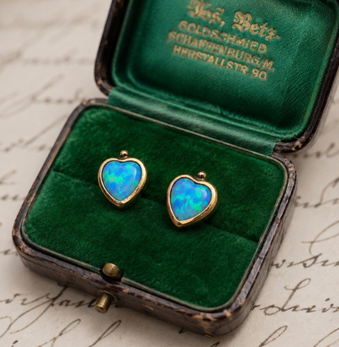Funkelnde herz ohrringe opal - herz,