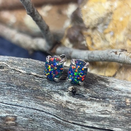 Schwarze opal ohrringe - schwarze,