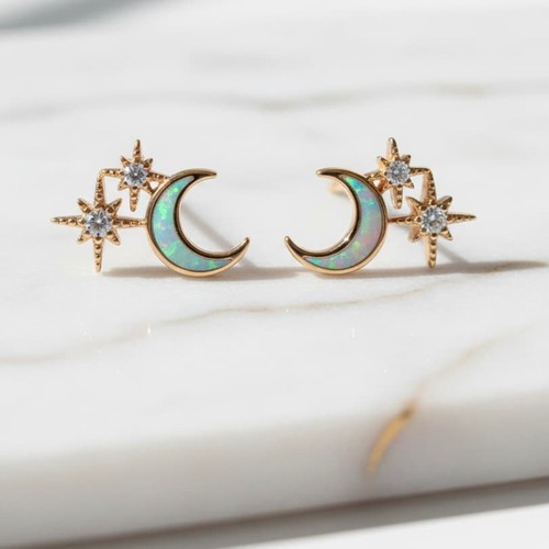Opal ohrstecker mond - ohrstecker, –