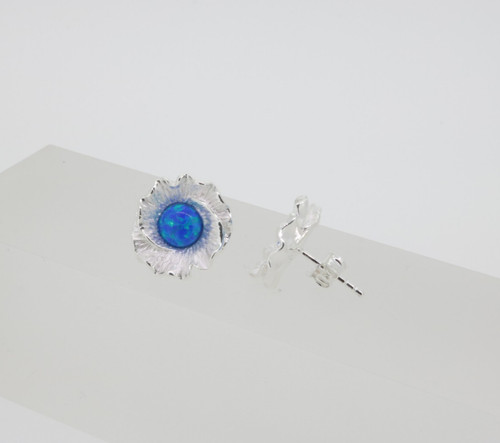 Blauer opal ohrstecker natur - opal,