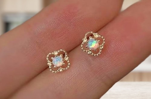 925 silber opal ohrstecker - 925,
