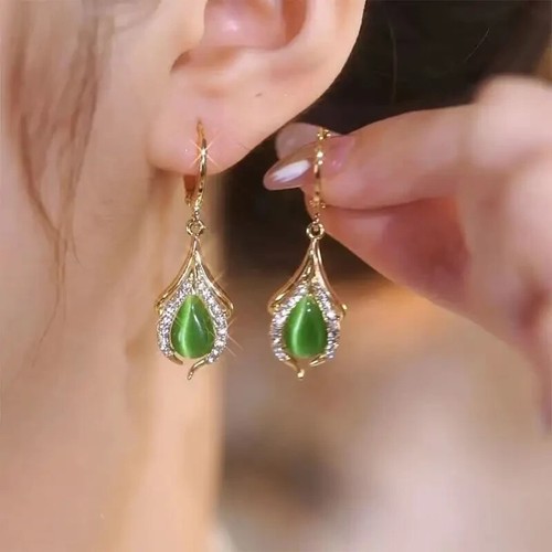 Ohrclip ohrringe opal stein - ohrclip,