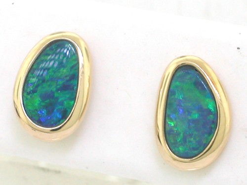 Opal ohrstecker 585 gelbgold - ohrstecker,