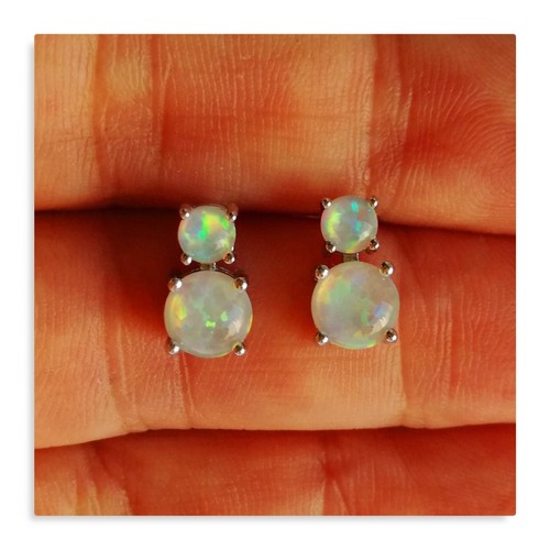 Opal ohrstecker edelstahl - opal,