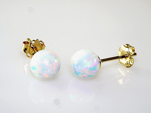 585 gold ohrstecker mit opal - gold,