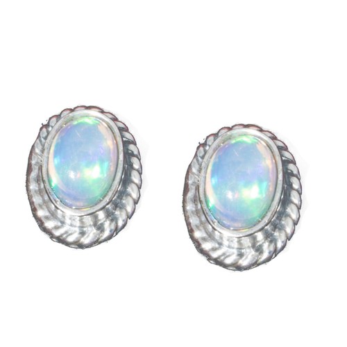 Opal ohrstecker mit echtem - opal,
